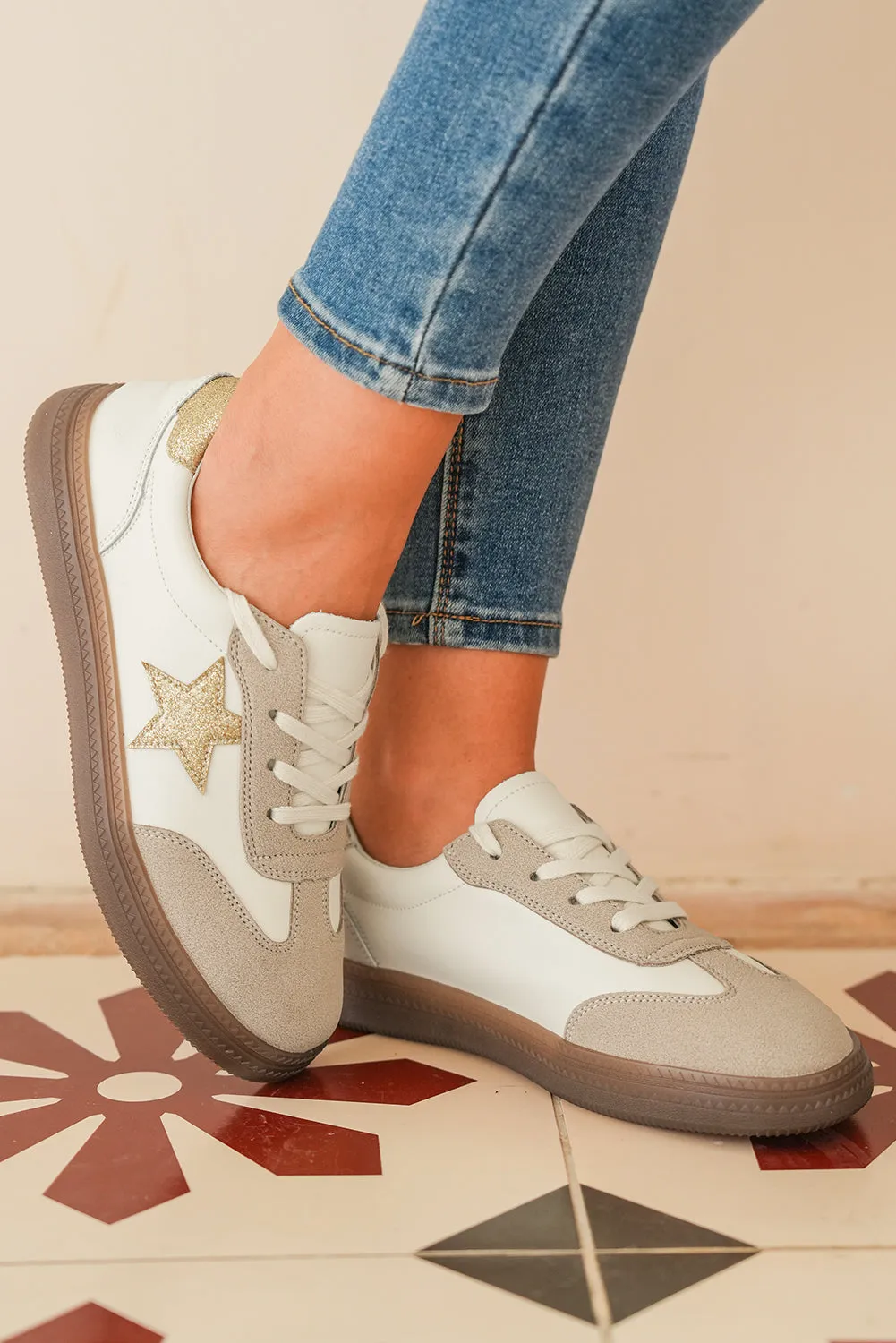 Avani Shimmer Star Patch Lace up Retro Flattie by Threaded Pear sold by Zulily product image thumbnail 4