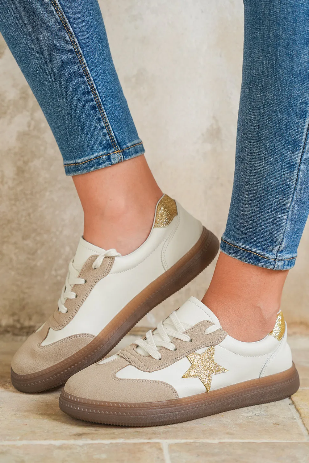 Avani Shimmer Star Patch Lace up Retro Flattie by Threaded Pear sold by Zulily product image thumbnail 5