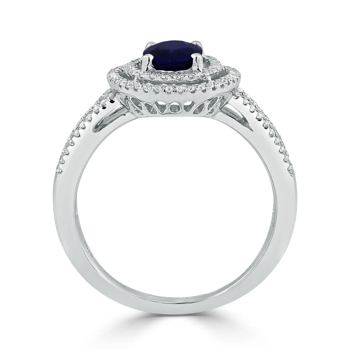 Auriya 18k Gold 1.04ct Oval Sapphire Halo Diamond Engagement Ring 1/4ct TDW sold by Zulily product image thumbnail 5