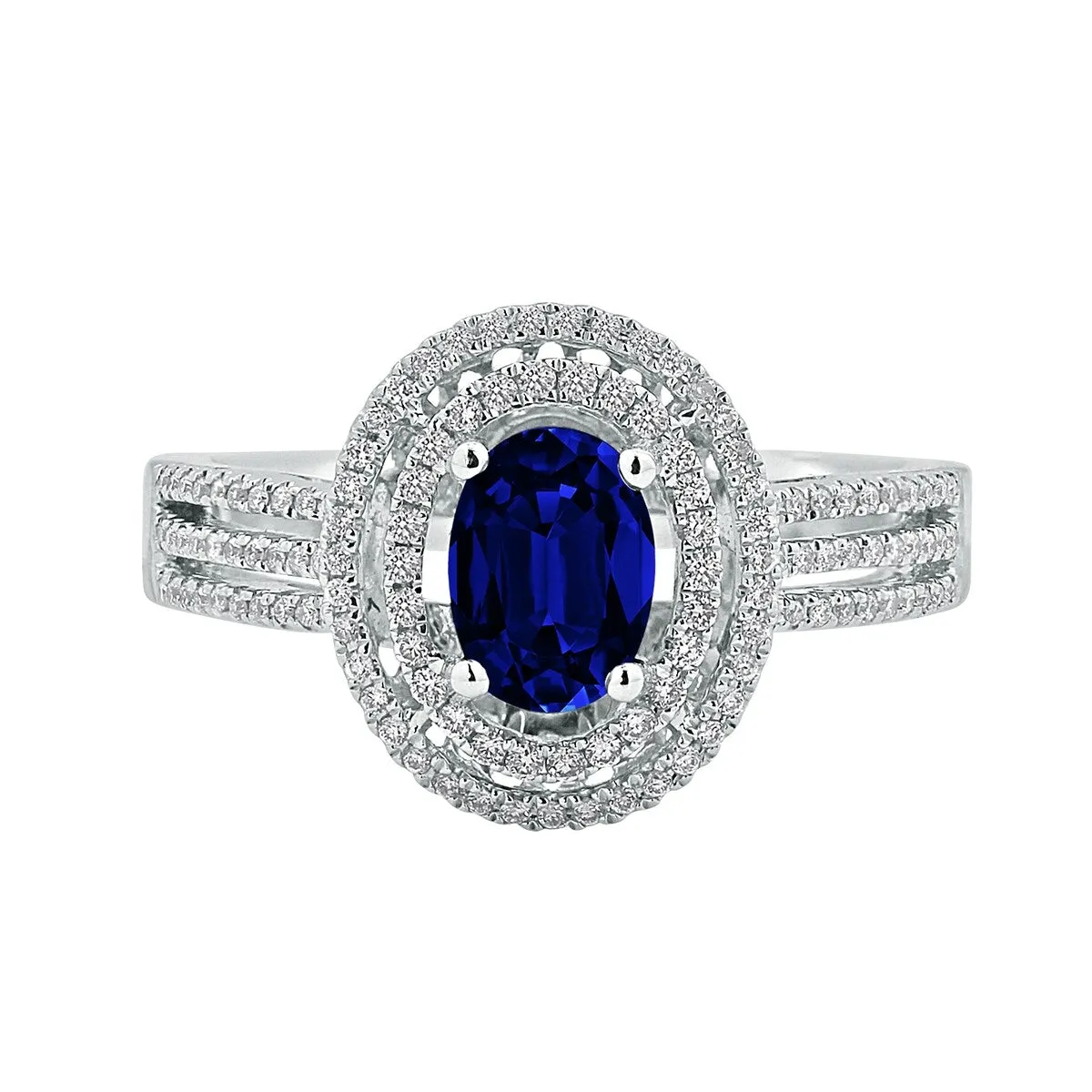 Auriya 18k Gold 1.04ct Oval Sapphire Halo Diamond Engagement Ring 1/4ct TDW sold by Zulily product image thumbnail 2