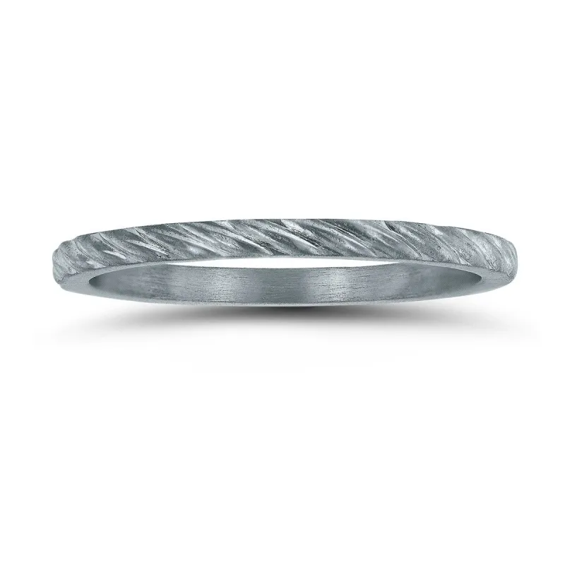 1.5MM Thin Rope Twist Wedding Band in 14K White Gold sold by Zulily