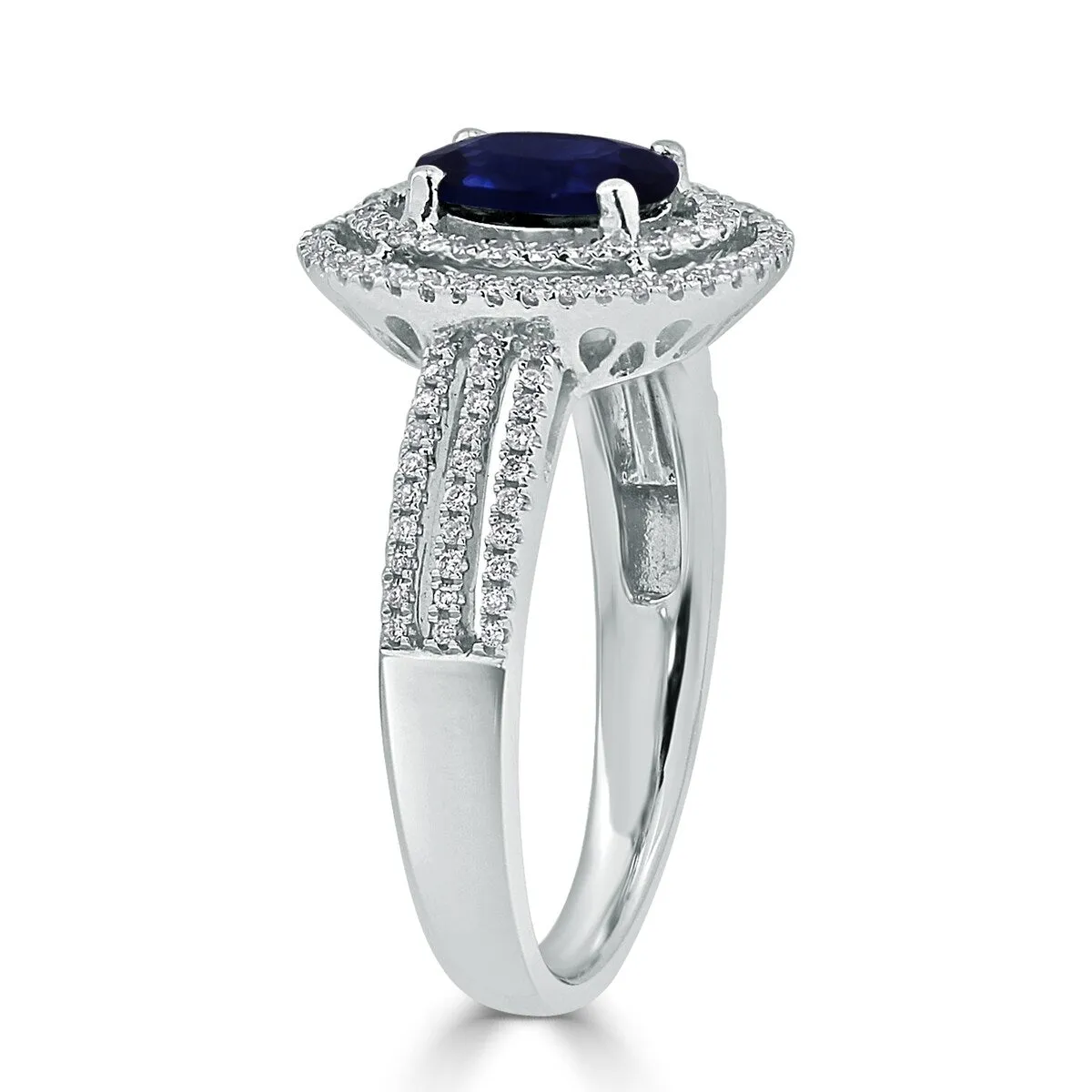 Auriya 18k Gold 1.04ct Oval Sapphire Halo Diamond Engagement Ring 1/4ct TDW sold by Zulily product image thumbnail 4