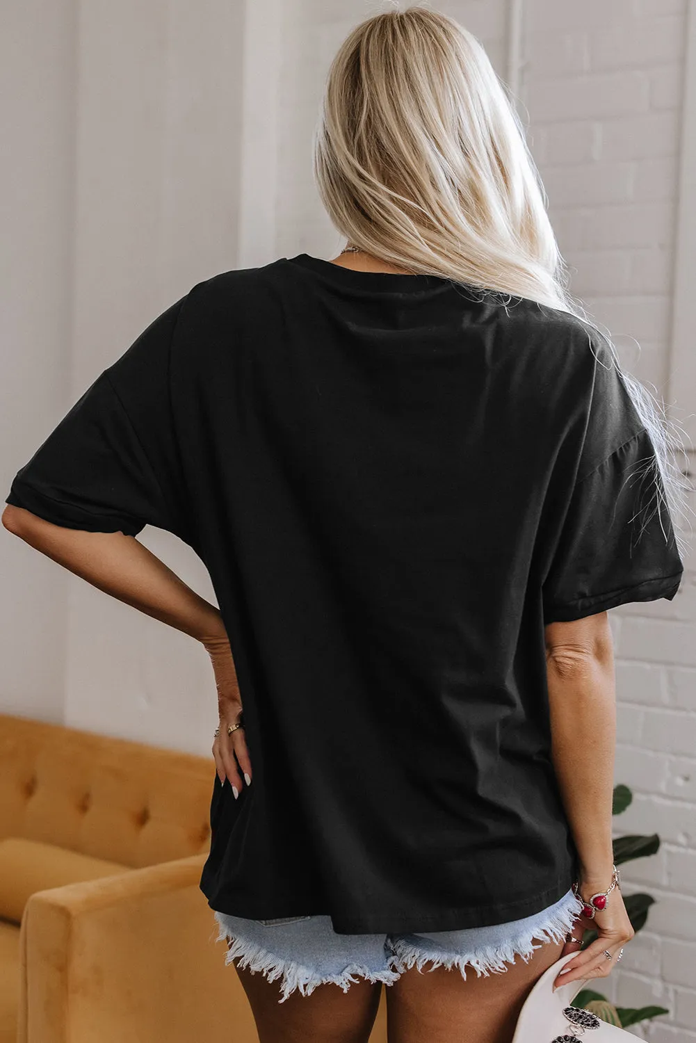 Ayra Loose Half Sleeve Hi Low Hem Top by Threaded Pear sold by Zulily product image thumbnail 2