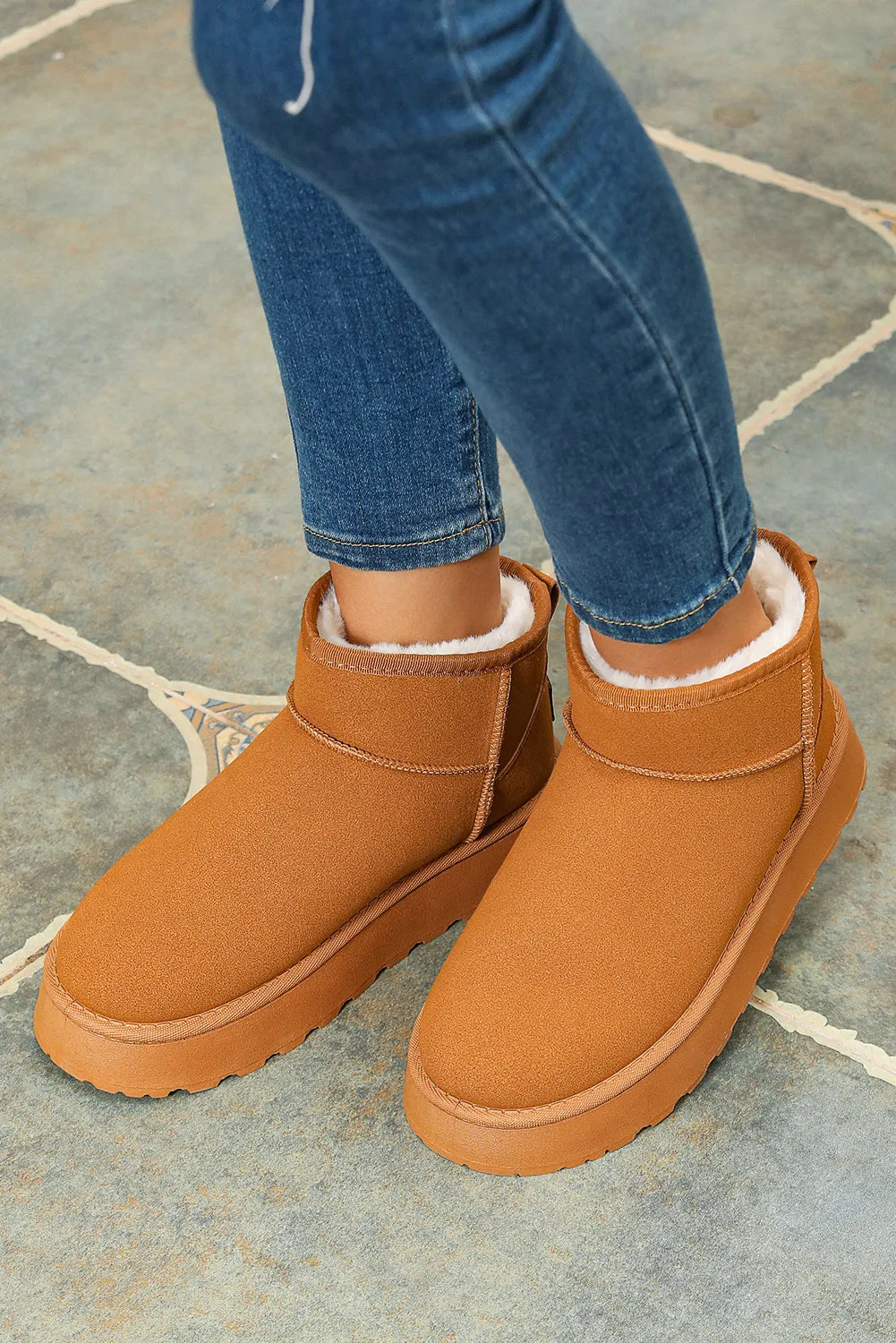 Anna Fur Lined Suede Ankle Snow Boots by Threaded Pear sold by Zulily product image thumbnail 3