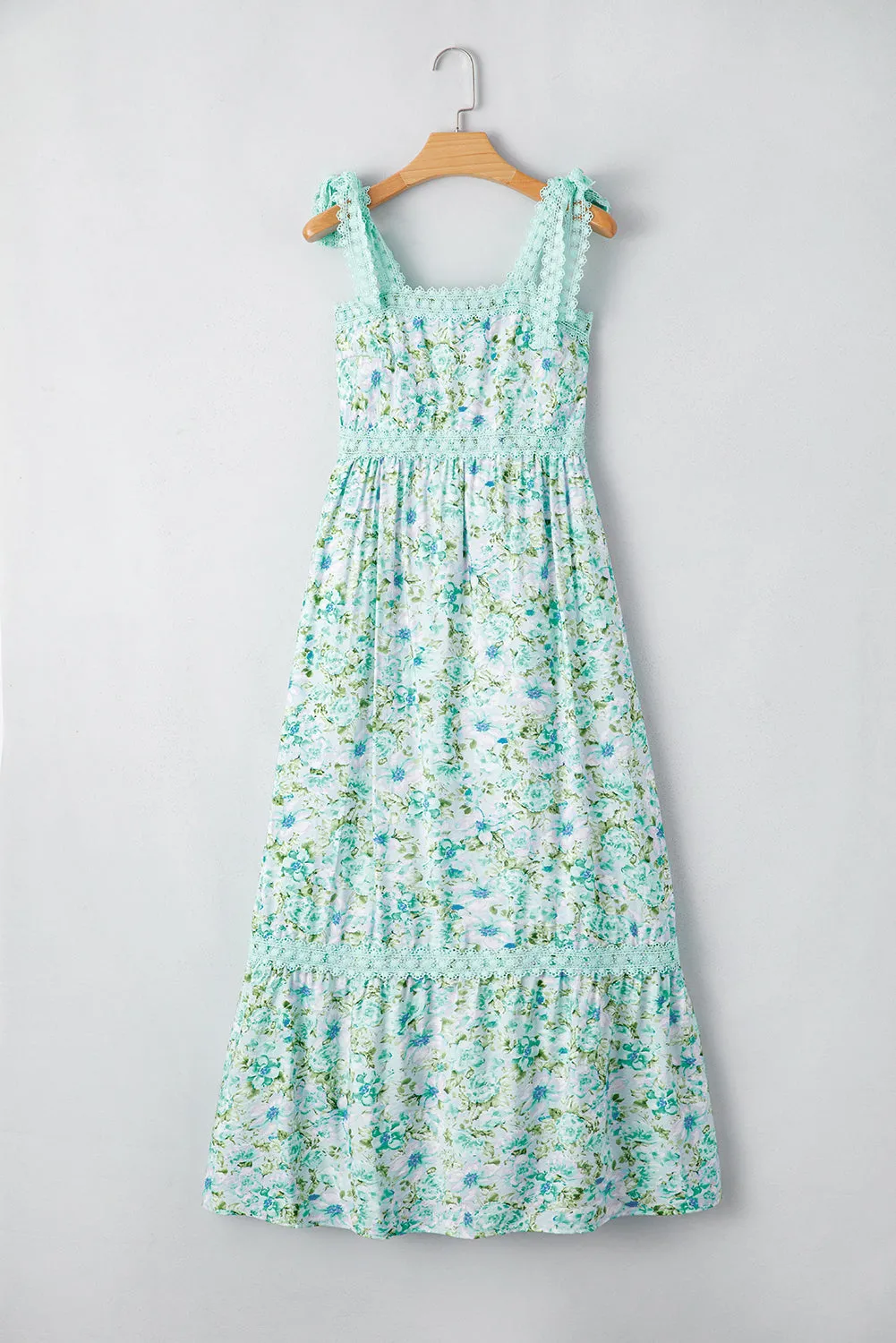 Ashlyn Floral Lace Tied Strap Empire Waist Maxi Dress by Threaded Pear sold by Zulily product image thumbnail 5