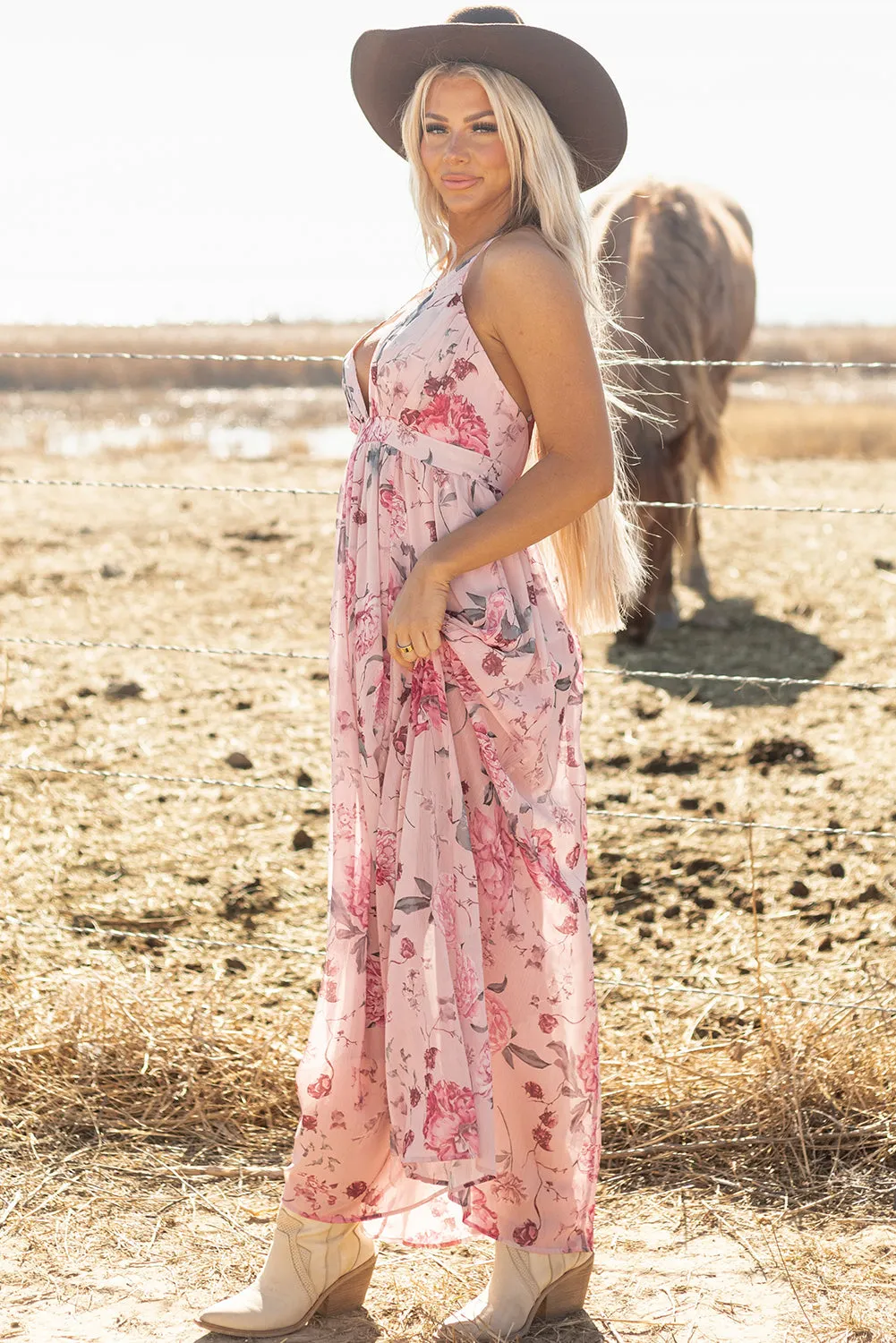 Jenesis Floral Pleated Maxi Dress by Threaded Pear sold by Zulily product image thumbnail 3