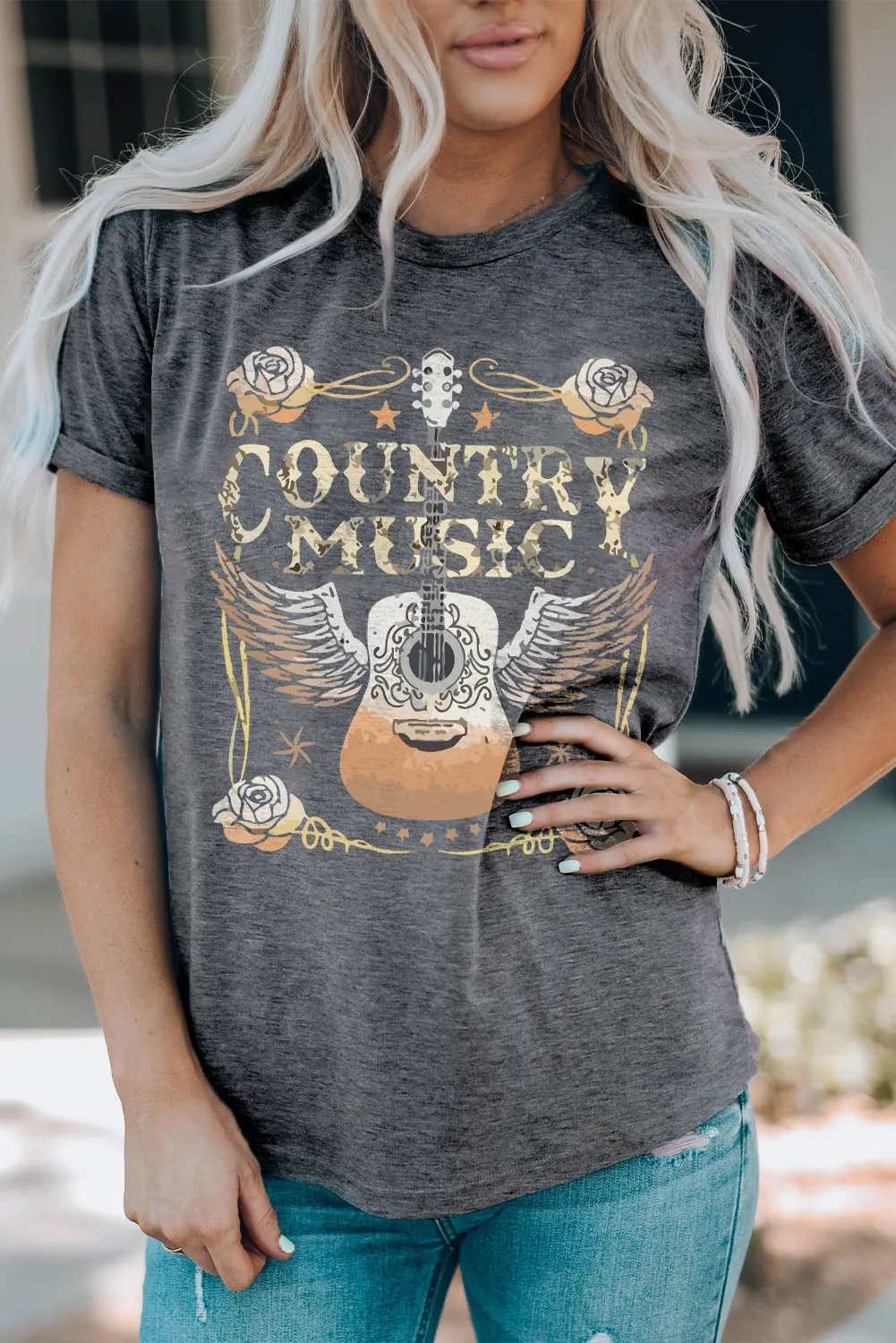 COUNTRY MUSIC Guitar Tee by Threaded Pear sold by Zulily