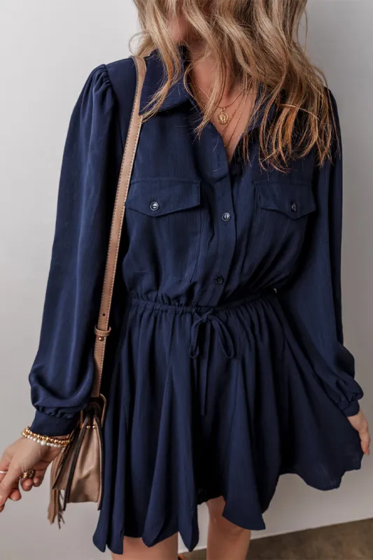 Kim Chest Pockets Tunic Shirt Mini Dress by Threaded Pear sold by Zulily