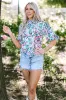 Julie Puff Sleeve Mock Neck Blouse by Threaded Pear sold by Zulily