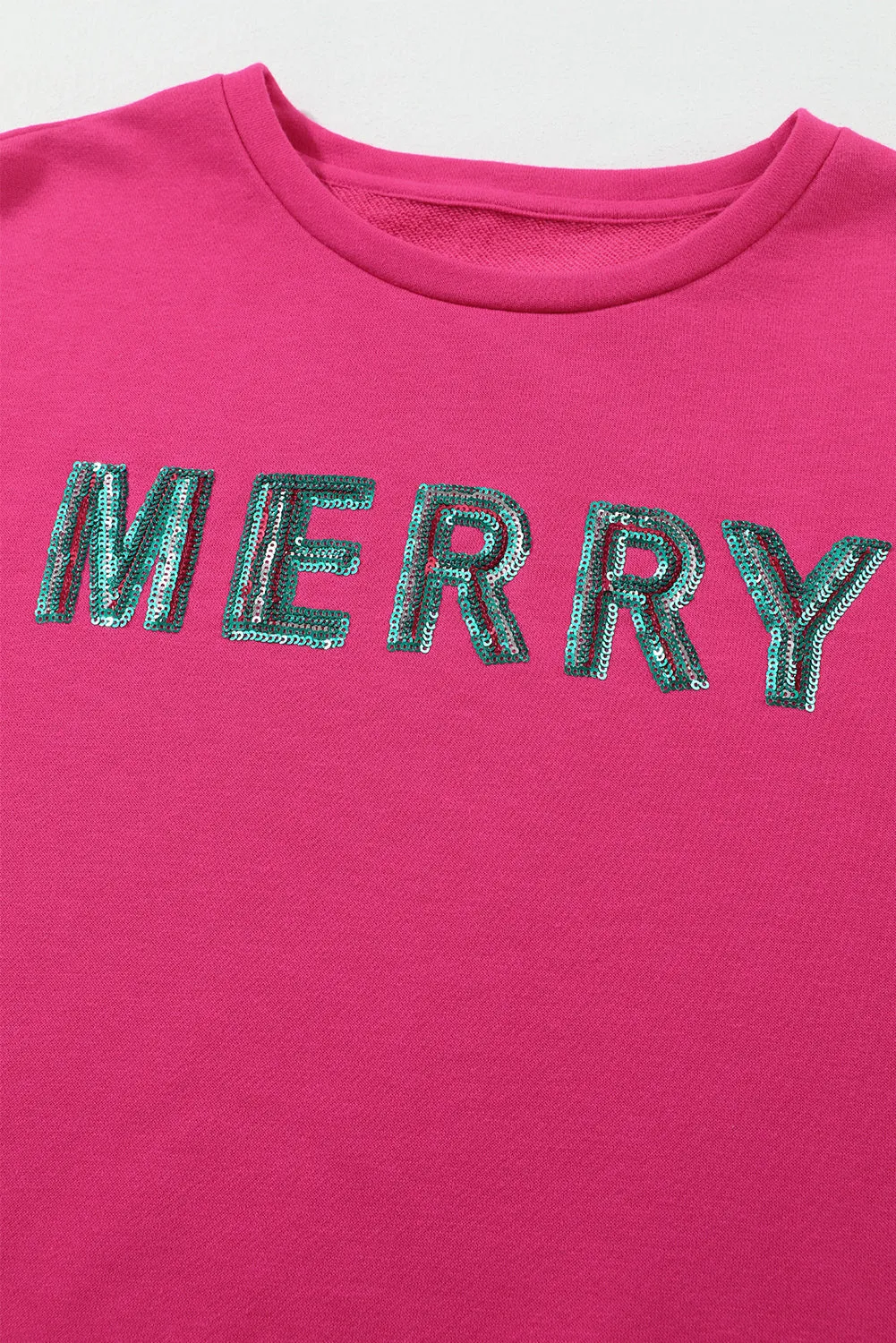 MERRY Christmas Tree Sequin Patchwork Sweatshirt by Threaded Pear sold by Zulily product image thumbnail 5
