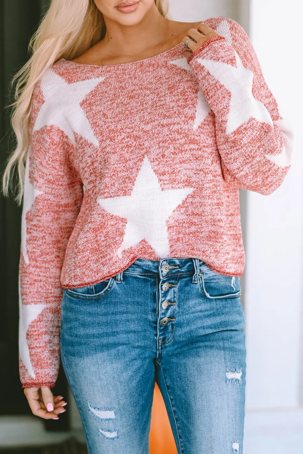 Katharine Star Spangled Casual Knit Sweater by Threaded Pear sold by Zulily