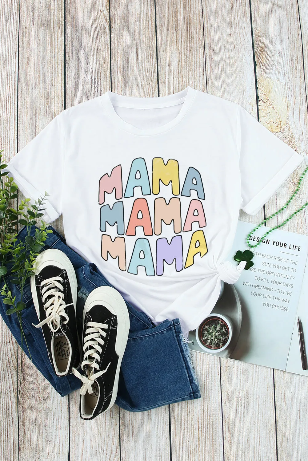 MAMA Crew Neck Casual T Shirt by Threaded Pear sold by Zulily product image thumbnail 4