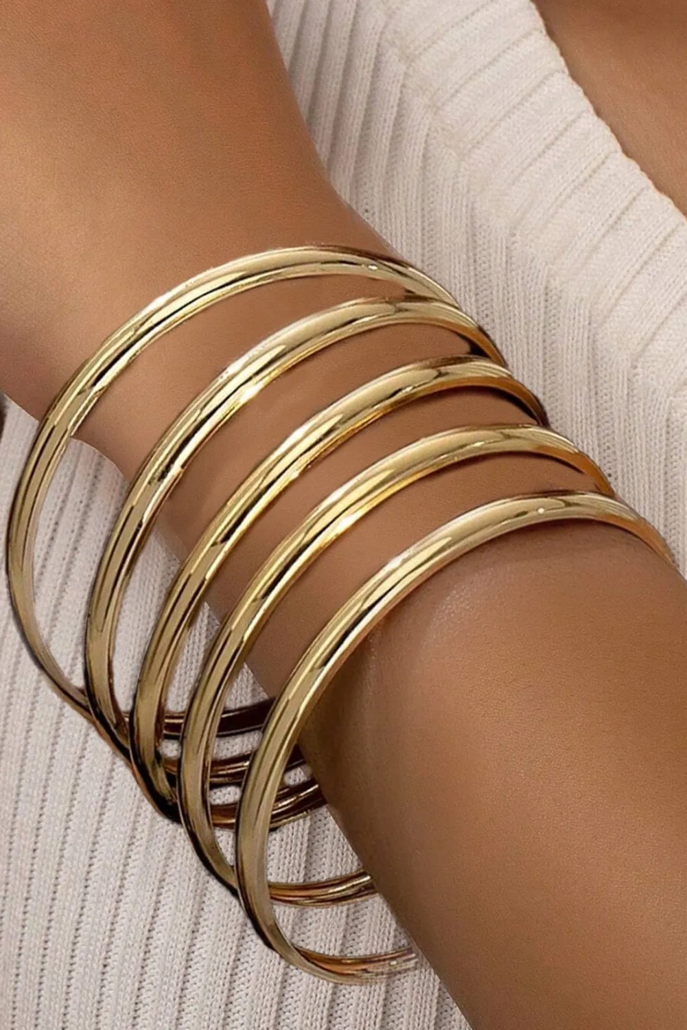 Gold Multi Layer Bangle Bracelet by Threaded Pear sold by Zulily product image thumbnail 2