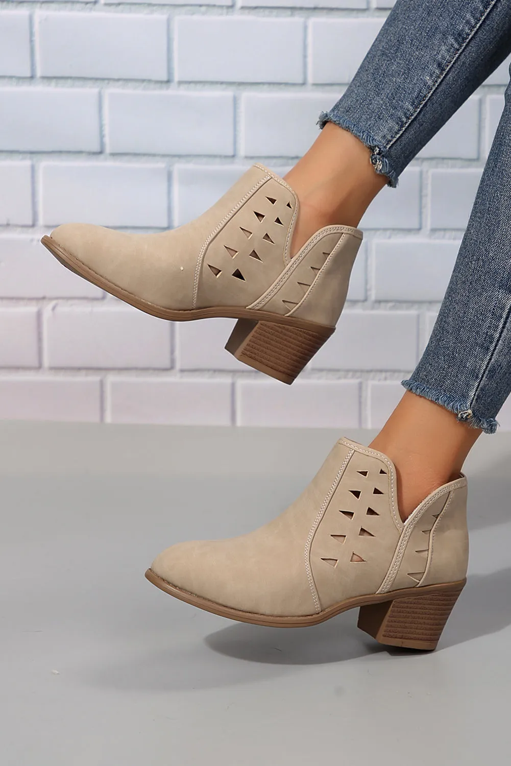 Quinn Cut Out Suede Ankle Boots by Threaded Pear sold by Zulily product image thumbnail 5