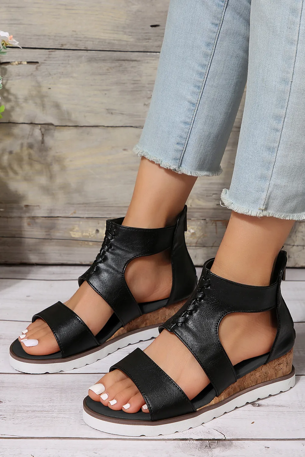Nora Crisscross Hollowed Gladiator Sandals by Threaded Pear sold by Zulily product image thumbnail 3