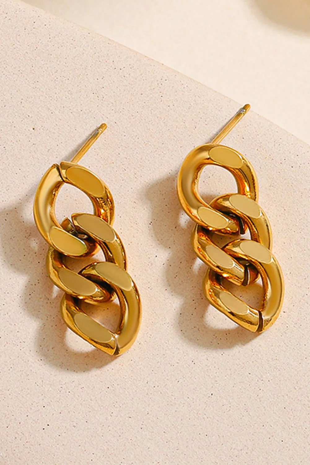 Gold Chain Link Plate Alloy Drop Earrings by Threaded Pear sold by Zulily product image thumbnail 2
