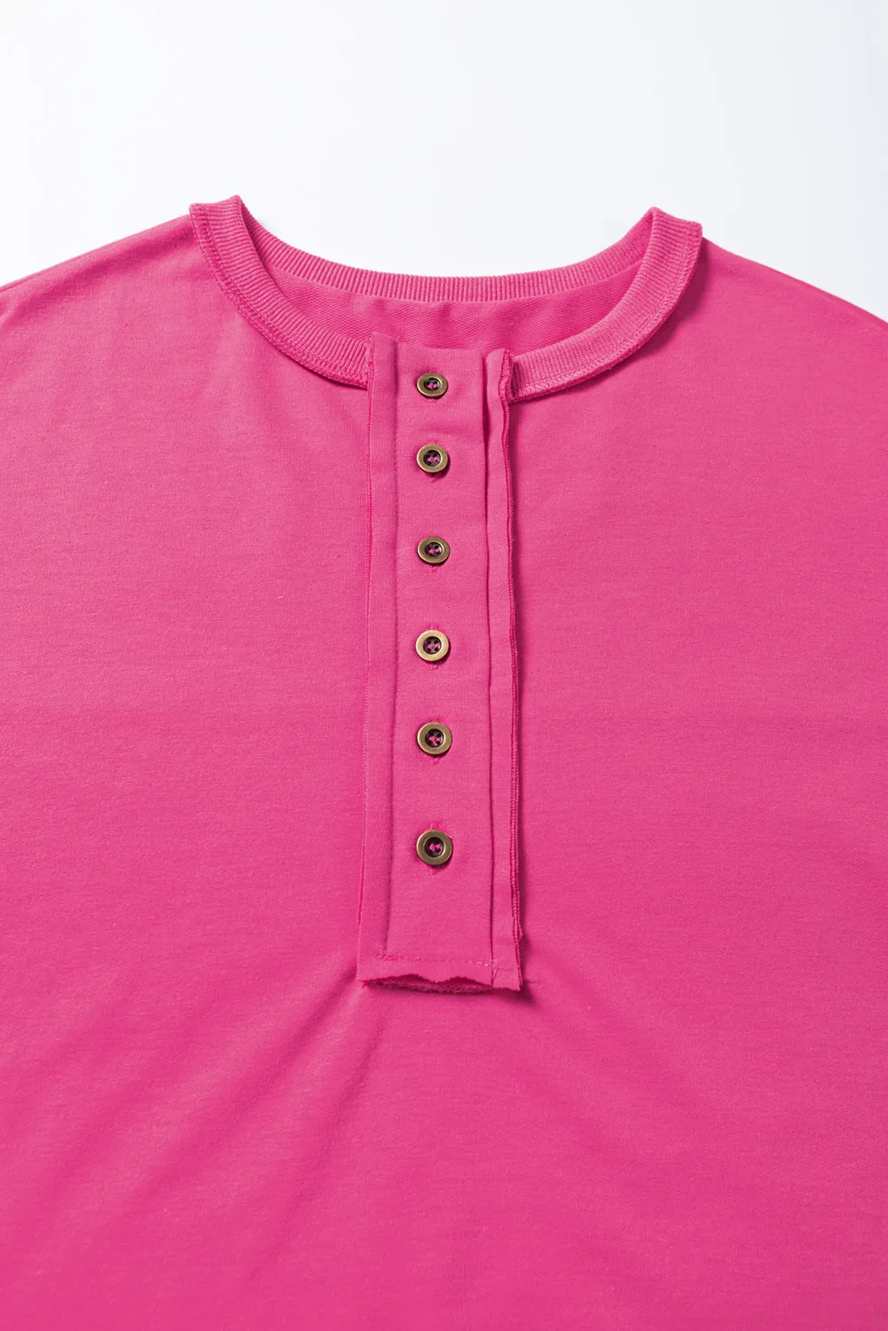 Aliana Exposed Seam Button Neck Wide Sleeve Tunic Top by Threaded Pear sold by Zulily product image thumbnail 4