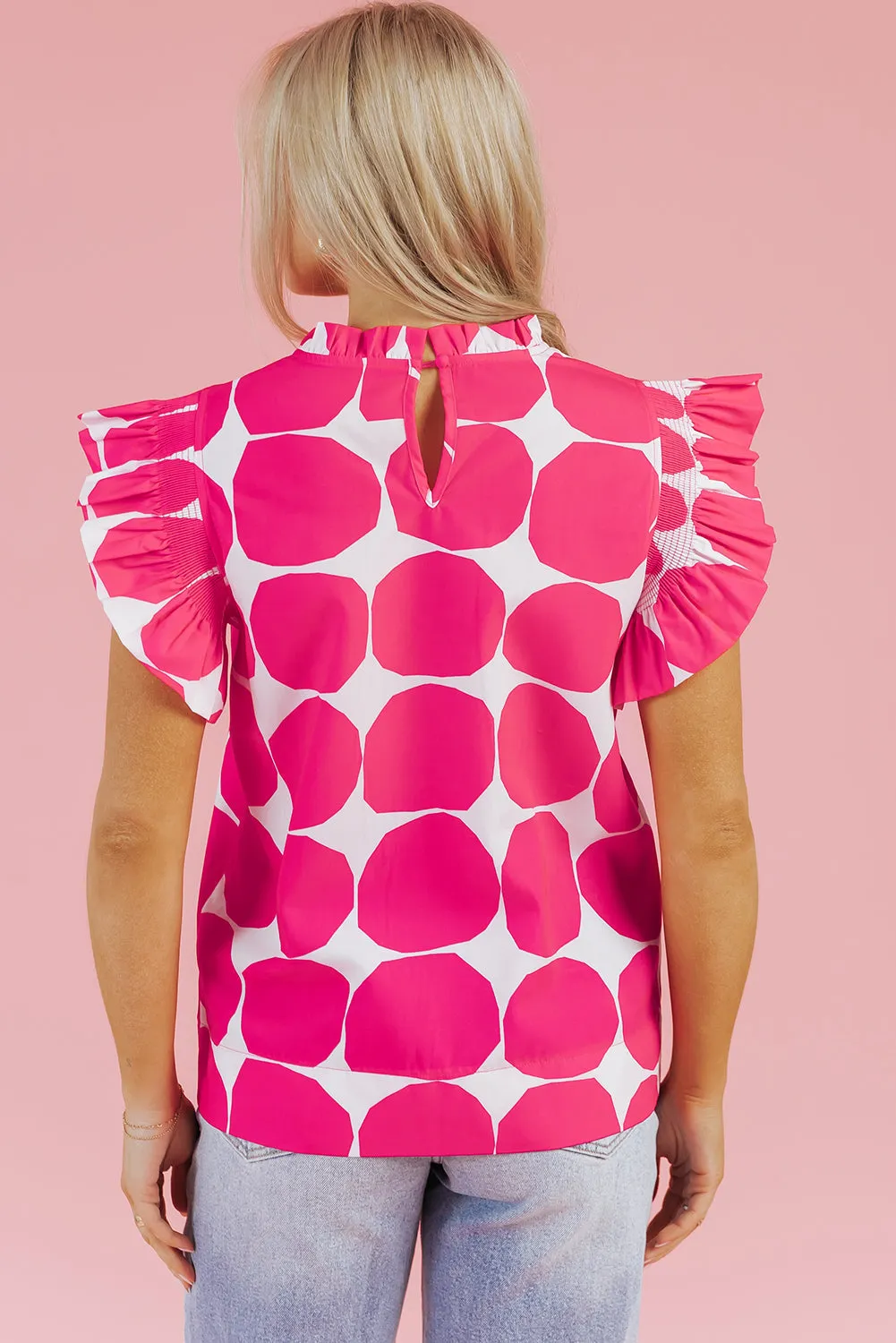 Loretta Bubblegum Pattern Frilled Top by Threaded Pear sold by Zulily product image thumbnail 2