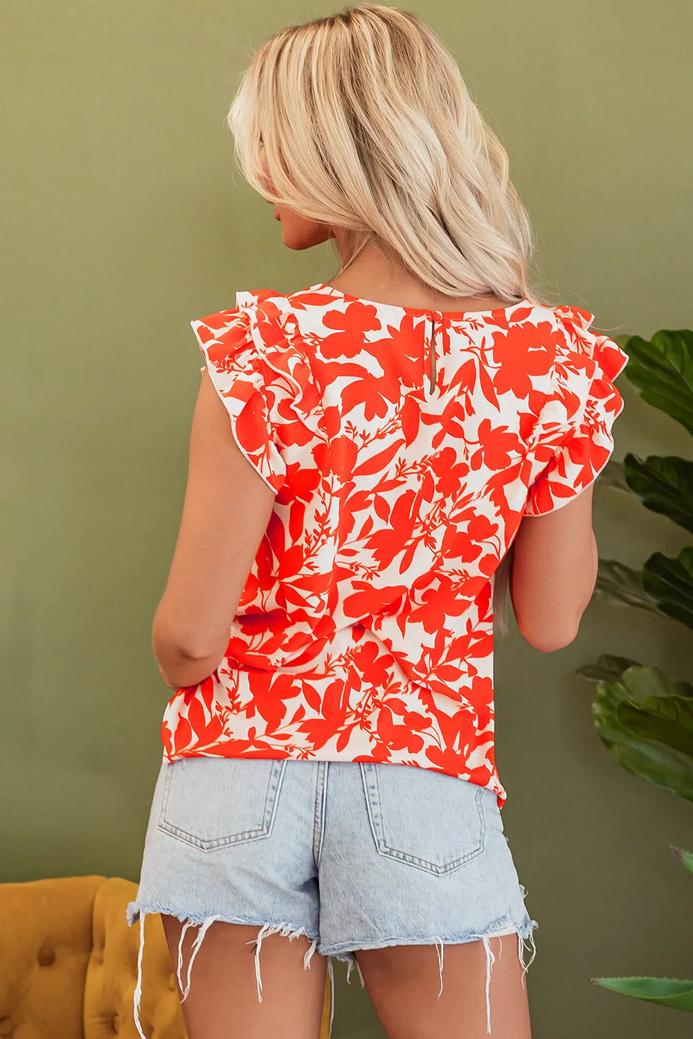 Keilani Floral Ruffle Sleeve Top by Threaded Pear sold by Zulily product image thumbnail 2