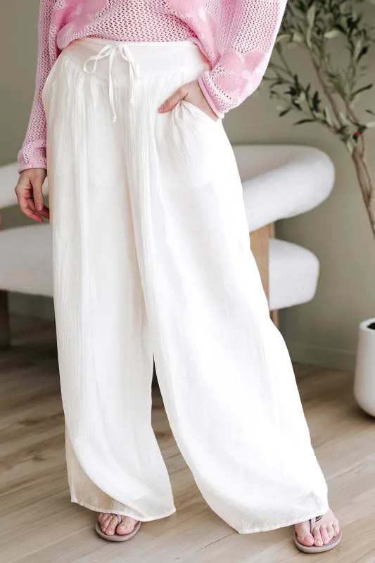 Jessie Casual Tie Waist Pleated Wide Leg Pants by Threaded Pear sold by Zulily