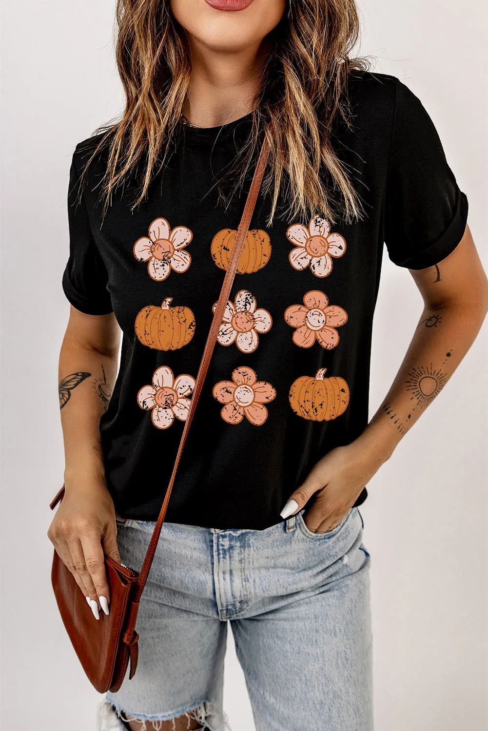 Molly Pumpkin Flower Graphic Top by Threaded Pear sold by Zulily product image thumbnail 4