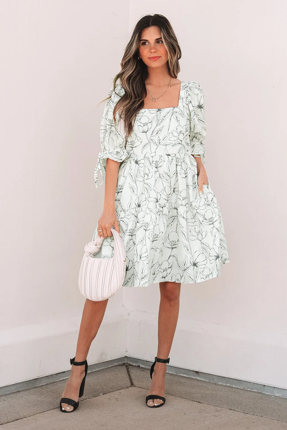 Ariya Floral Shirred Back Puff Sleeve Dress by Threaded Pear sold by Zulily product image thumbnail 5
