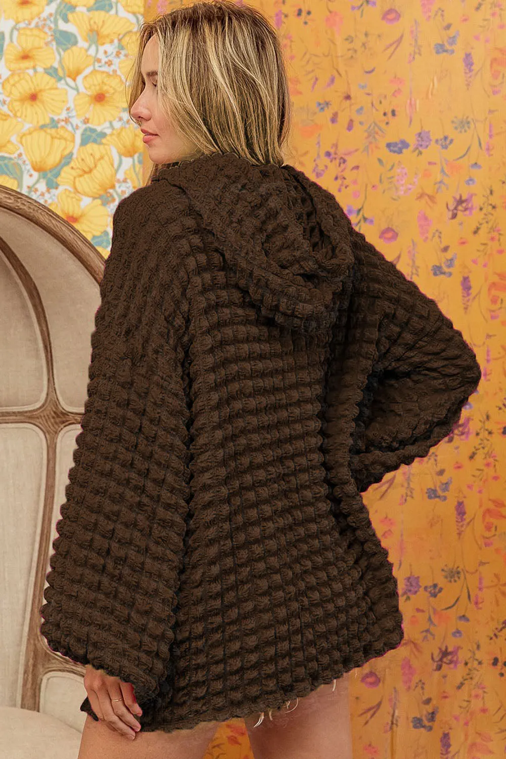Brynn Bubble Textured Waffle Hoodie by Threaded Pear sold by Zulily product image thumbnail 4