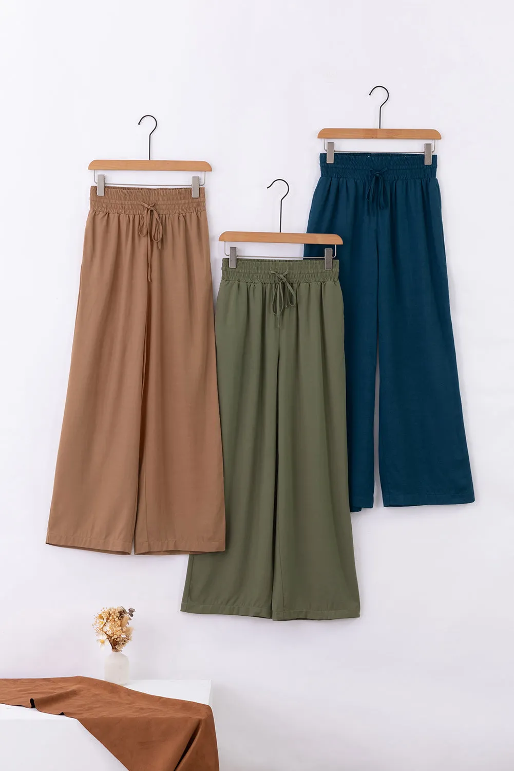 Kenzie Drawstring Elastic Waist Casual Wide Leg Pants by Threaded Pear sold by Zulily product image thumbnail 4