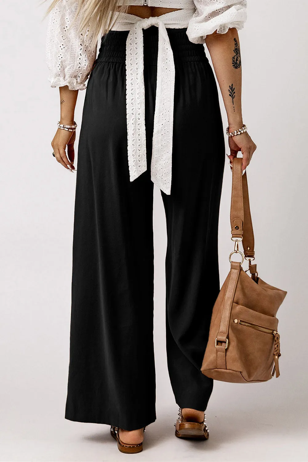 Kenzie Drawstring Elastic Waist Casual Wide Leg Pants by Threaded Pear sold by Zulily product image thumbnail 2