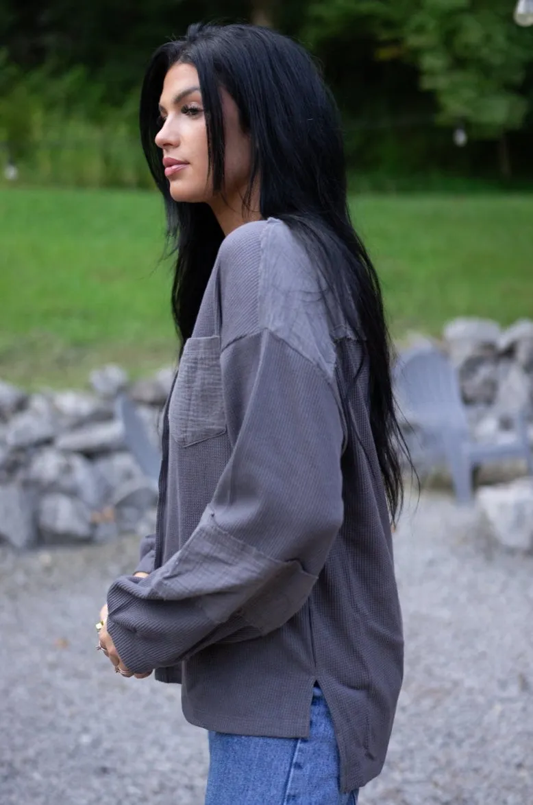 Kairi Exposed Seam Waffle Knit Top by Threaded Pear sold by Zulily product image thumbnail 3