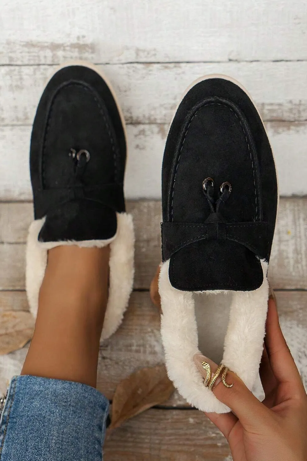 Nyla Furry Lined Slippers by Threaded Pear sold by Zulily product image thumbnail 5