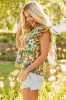 Scout Floral Tiered Flutter Sleeve V Neck Top by Threaded Pear sold by Zulily