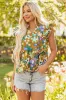 Scout Floral Tiered Flutter Sleeve V Neck Top by Threaded Pear sold by Zulily