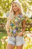 Scout Floral Tiered Flutter Sleeve V Neck Top by Threaded Pear sold by Zulily