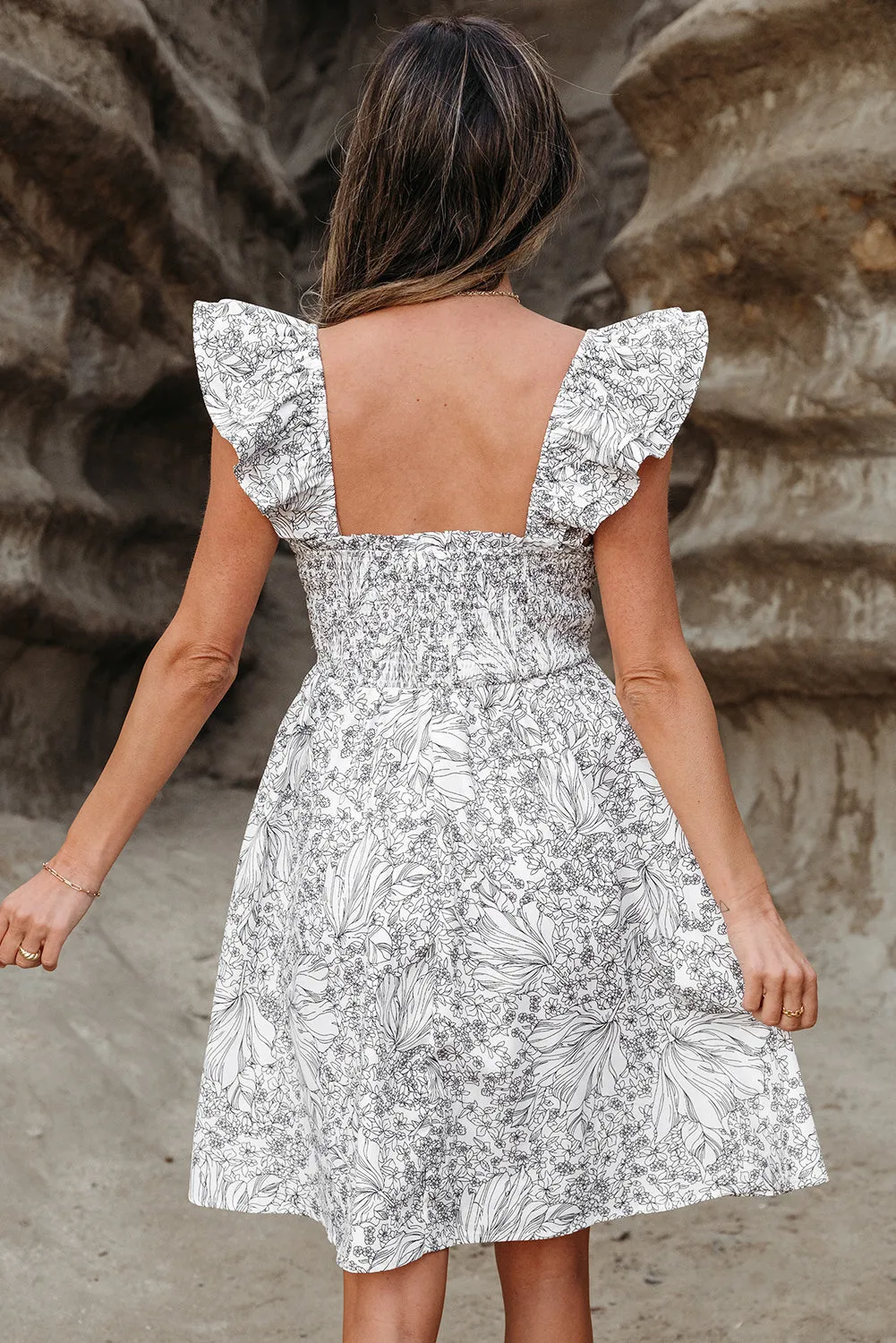 Charley Floral Pipping Trim Mini Dress by Threaded Pear sold by Zulily product image thumbnail 2