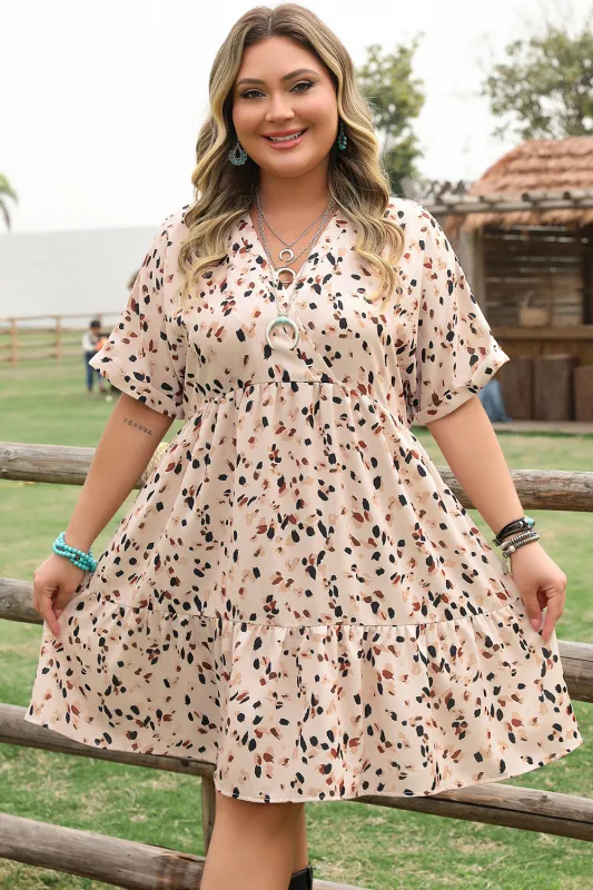 Leila Plus Size Cuffed Sleeve Empire Waist Dress by Threaded Pear sold by Zulily