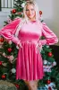 Nina Frilled Neck Smocked Bodice Velvet Dress by Threaded Pear sold by Zulily