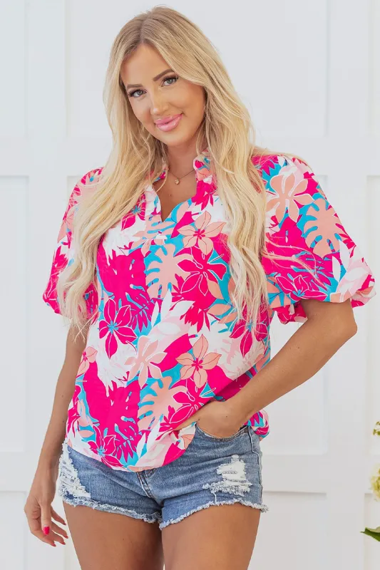 Karsyn V Neck Puff Sleeve Blouse by Threaded Pear sold by Zulily