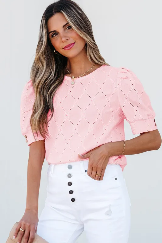 Scarlet Flower Textured Short Sleeve Top by Threaded Pear sold by Zulily