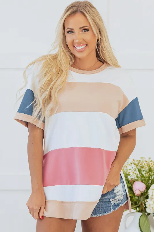 Kensley Patchwork Side Split Tunic Top by Threaded Pear sold by Zulily