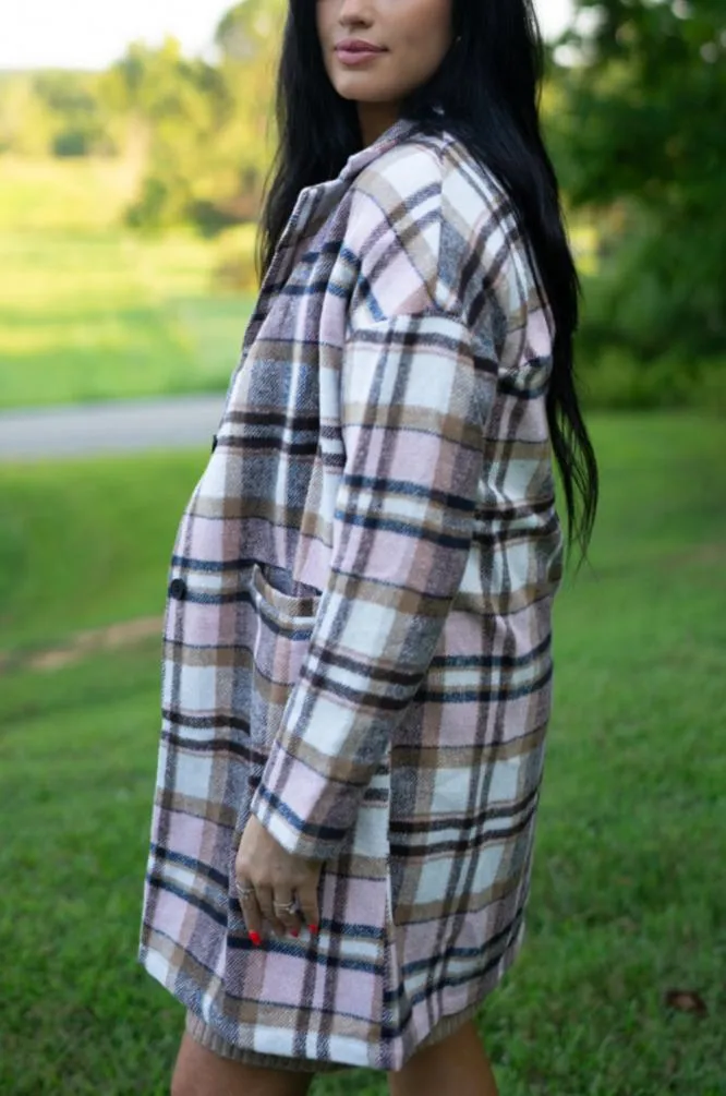 Lilia Plaid Button Up Lapel Jacket by Threaded Pear sold by Zulily product image thumbnail 3