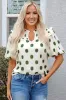 Nylah Polka Dot Shirred Yoke Blouse by Threaded Pear sold by Zulily