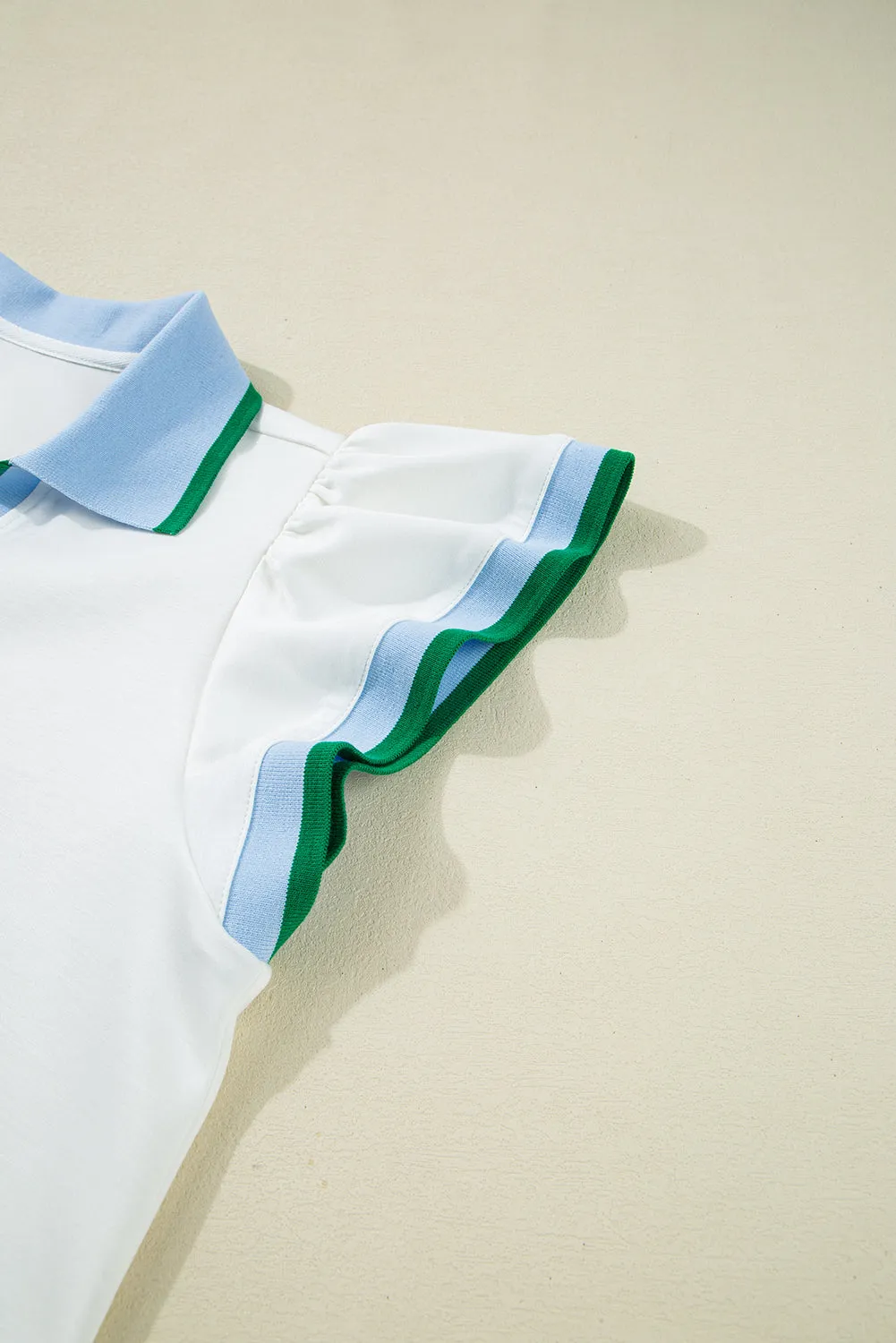 Candace Ruffled Sleeve Collared Blouse by Threaded Pear sold by Zulily product image thumbnail 4