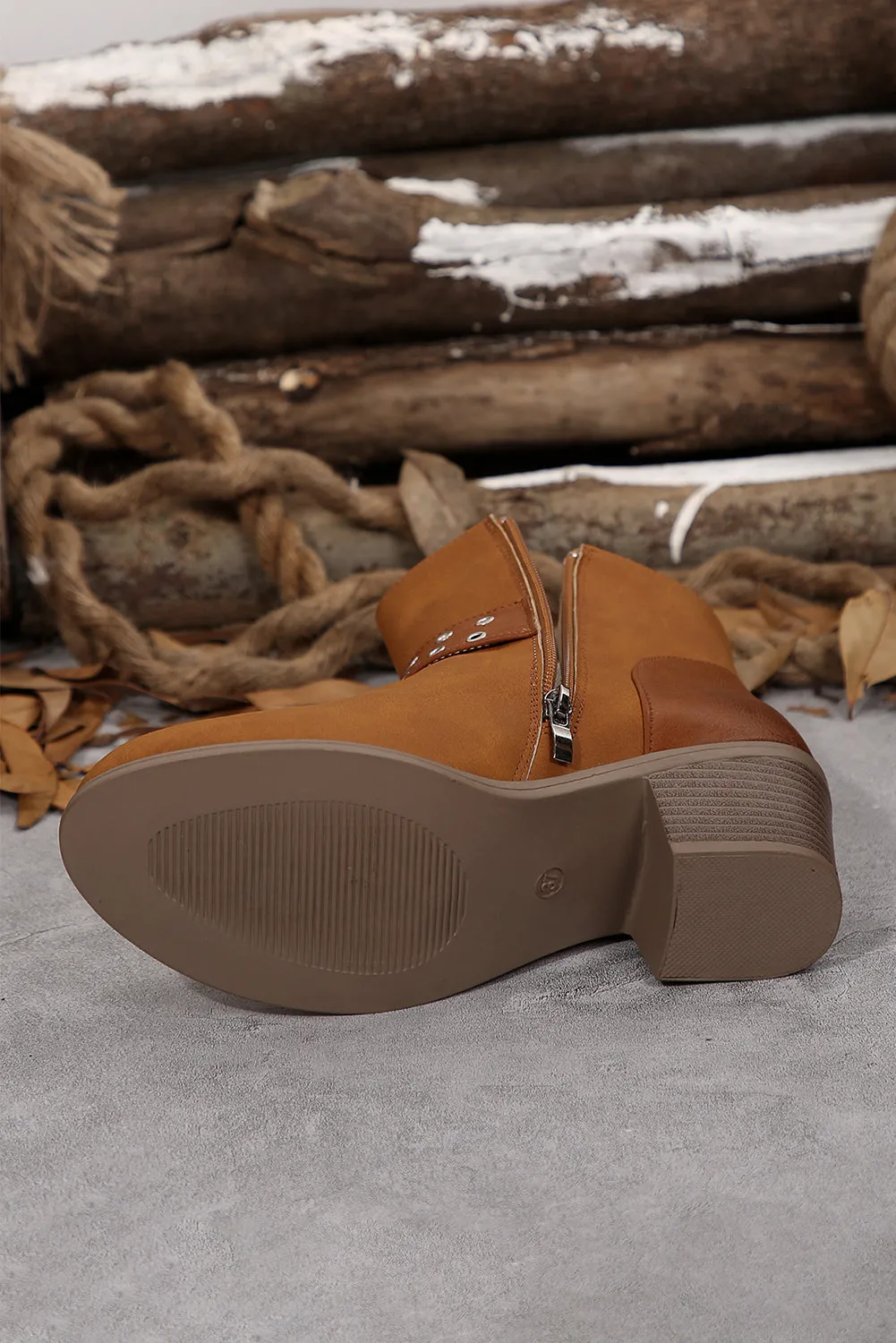 Eyelet Buckled Ankle Boots by Threaded Pear sold by Zulily product image thumbnail 4