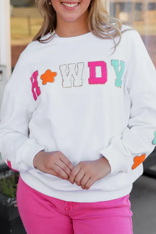 Howdy Patch Graphic Casual Sweatshirt by Threaded Pear sold by Zulily