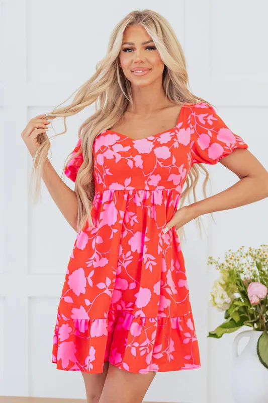 Kayla Floral Sweetheart Neck Dress by Threaded Pear sold by Zulily