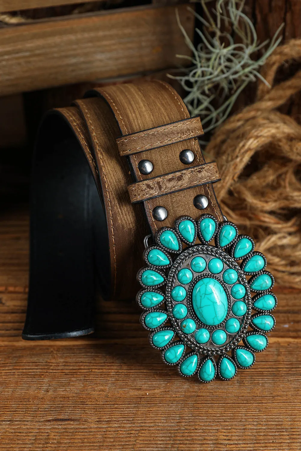 Western Turquoise Decor Retro Wide Belt by Threaded Pear sold by Zulily product image thumbnail 2