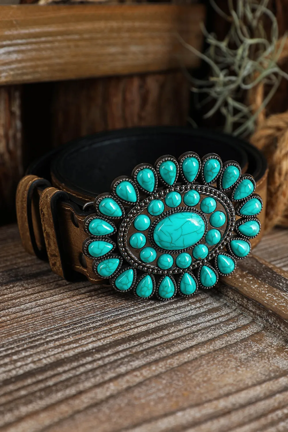 Western Turquoise Decor Retro Wide Belt by Threaded Pear sold by Zulily product image thumbnail 3