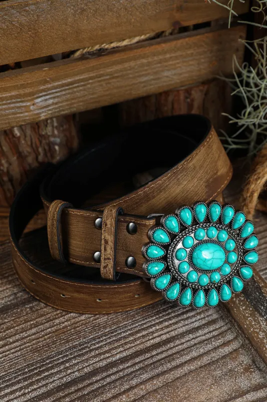Western Turquoise Decor Retro Wide Belt by Threaded Pear sold by Zulily