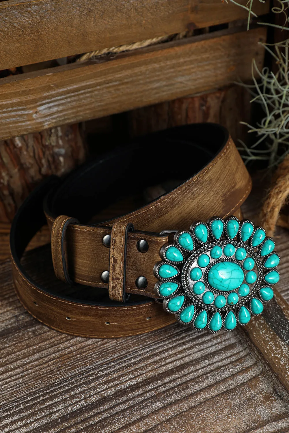 Western Turquoise Decor Retro Wide Belt by Threaded Pear sold by Zulily